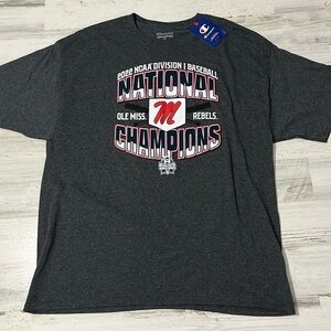 Ole Miss 2022 National Championship Baseball Tee Size XL NWT